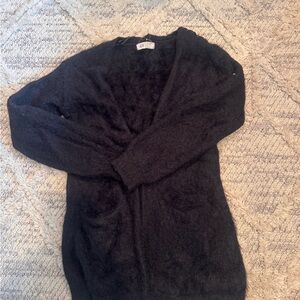 H&M Black Open-Front Fuzzy Cardigan